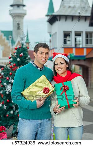 Stock Photograph - couple in christmas. Fotosearch