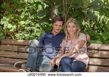 Stock Photography - couple in love in the park. Fotosearch