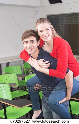 Friends having fun in the college View Large Photo Image Stock Photo - Friends having fun in the college. Fotosearch