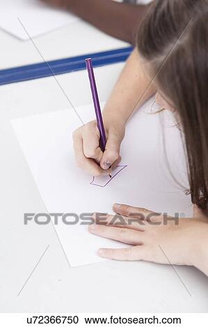 Girl drawing View Large Photo Image Stock Image - Girl drawing. Fotosearch