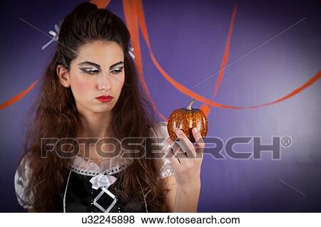 Stock Photo - Girl dressed for halloween. Fotosearch
