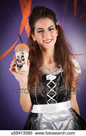Stock Photography - Girl dressed for halloween. Fotosearch