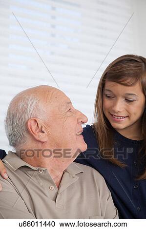 girl having fun with her grandfather View Large Photo Image Stock Image - girl having fun with her grandfather. Fotosearch