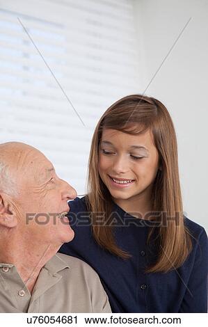 girl having fun with her grandfather View Large Photo Image Stock Image - girl having fun with her grandfather. Fotosearch