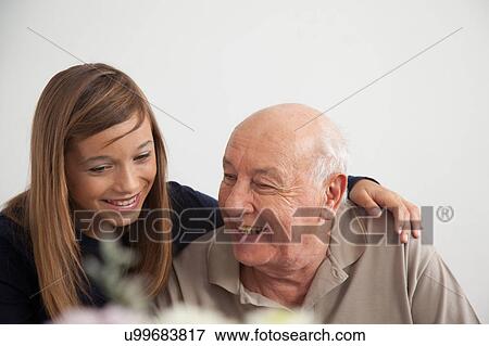 girl having fun with her grandfather View Large Photo Image Stock Photo - girl having fun with her grandfather. Fotosearch