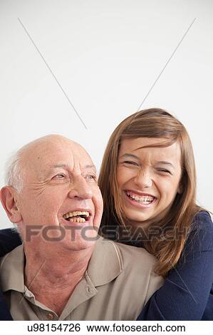 girl having fun with her grandfather View Large Photo Image Stock Photograph - girl having fun with her grandfather. Fotosearch
