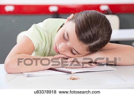 girl sleeping in class View Large Photo Image Stock Photo - girl sleeping in class. Fotosearch