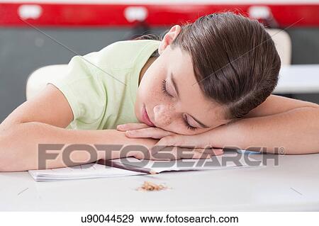 girl sleeping in class View Large Photo Image Stock Photo - girl sleeping in class. Fotosearch