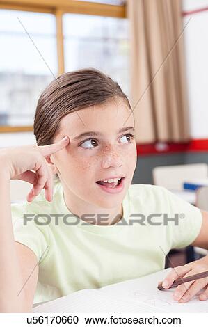 girl thinking View Large Photo Image Stock Image - girl thinking. Fotosearch