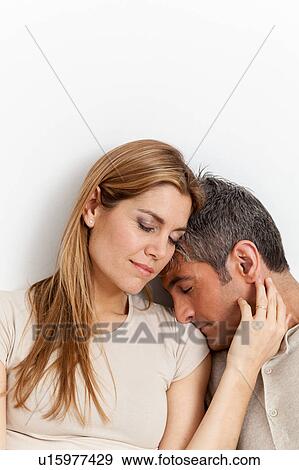 Happy couple sleeping together View Large Photo Image Stock Photo - Happy couple sleeping together. Fotosearch