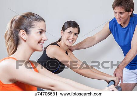 Happy girl in the gym View Large Photo Image Stock Image - Happy girl in the gym. Fotosearch