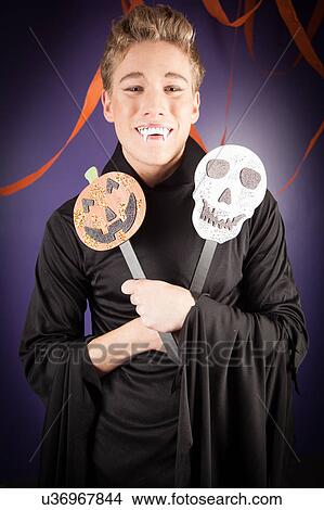 Picture - Man dressed for halloween. Fotosearch