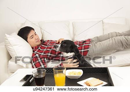 Man playing with the dog View Large Photo Image Stock Image - Man playing with the dog. Fotosearch