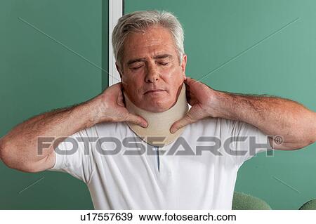 man who injured neck View Large Photo Image Stock Photo - man who injured neck. Fotosearch