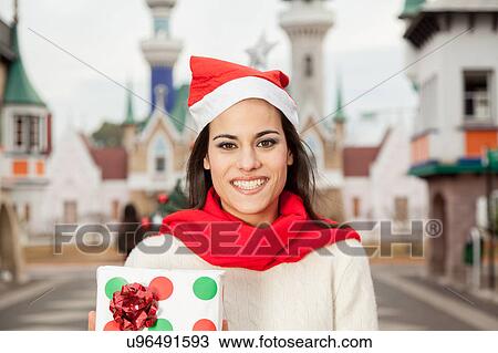 portrait of a young woman in christmas View Large Photo Image Stock Image - portrait of a young woman in christmas. Fotosearch