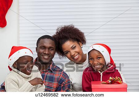 Stock Image - Portrait of black family. Fotosearch