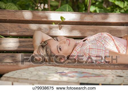 Stock Photography - Pretty woman relaxed. Fotosearch
