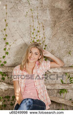 Stock Photo - Pretty woman smiling. Fotosearch