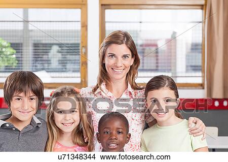 Picture - Primary classroom. Fotosearch
