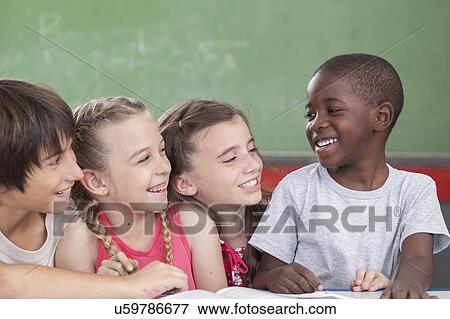 Stock Photo - pupils laughing togethers. Fotosearch