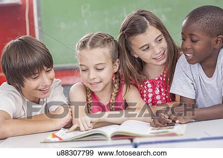 Stock Photo - pupils laughing togethers. Fotosearch