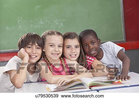 Stock Photo - Pupils looking at camera. Fotosearch