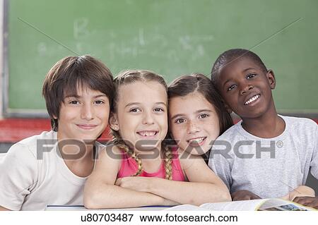 Stock Photo - Pupils looking at camera. Fotosearch