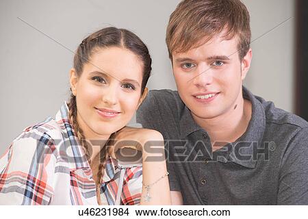 Picture - Teenagers in school. Fotosearch