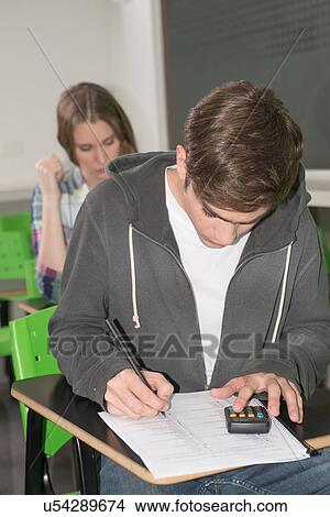 Picture - Teenagers in school. Fotosearch