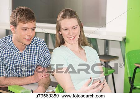 Teenagers in school View Large Photo Image Stock Photo - Teenagers in school. Fotosearch