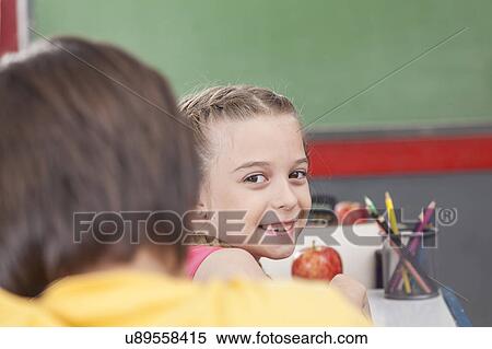 The girl looking at back View Large Photo Image Stock Photography - The girl looking at back. Fotosearch