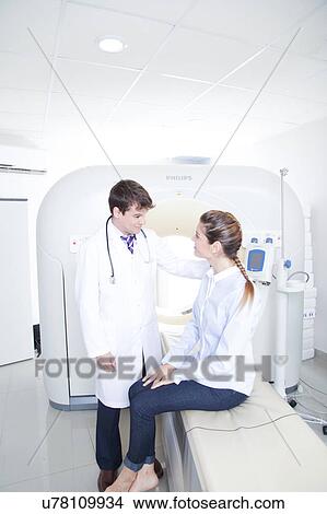 Picture - Woman get a tomography. Fotosearch