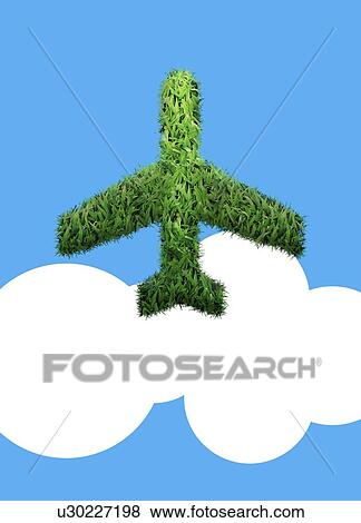 "Aeroplane made from grass, computer illustration. " View Large Illustration Stock Illustration - "Aeroplane made from grass, computer illustration. ". Fotosearch