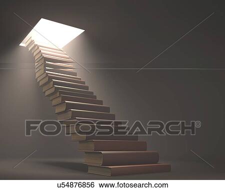 Stock Illustration - "Books making steps, computer illustration. ". Fotosearch