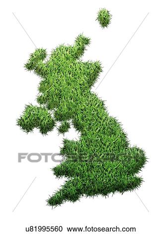 "British Isles made from grass, computer illustration. " View Large Illustration Clipart - "British Isles made from grass, computer illustration. ". Fotosearch