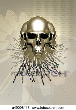 Drawing - "Data protection, conceptual illustration. ". Fotosearch