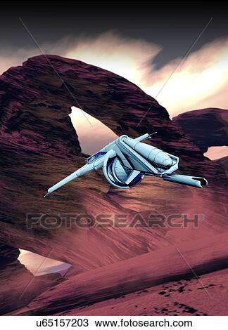 "Drone in desert, computer illustration. " View Large Illustration Drawing - "Drone in desert, computer illustration. ". Fotosearch