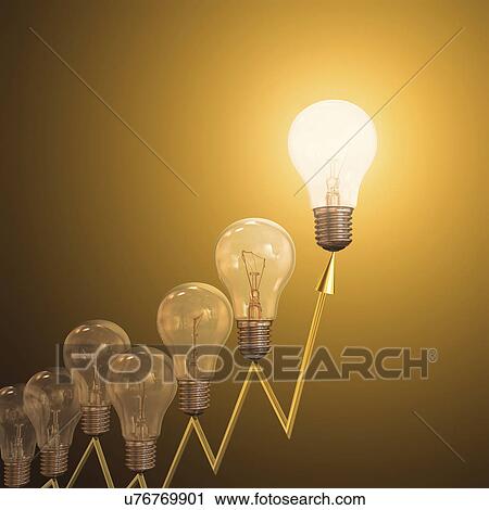 Clip Art - "Electric light bulbs, computer illustration. ". Fotosearch