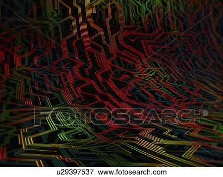 Stock Illustration - "Electronic circuit, computer illustration. ". Fotosearch