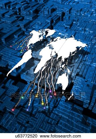 Clipart - "Global network, conceptual illustration. ". Fotosearch