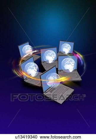 Clipart - "Global networking, conceptual illustration. ". Fotosearch