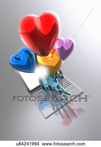 "Internet dating, conceptual illustration. " View Large Illustration Stock Illustration - "Internet dating, conceptual illustration. ". Fotosearch