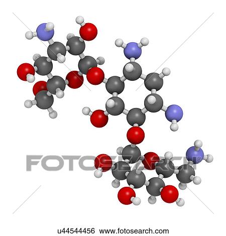 "Kanamycin antibiotic drug molecule (aminoglycoside). Atoms are represented as spheres with conventional colour coding: hydrogen (white), carbon (grey), oxygen (red), nitrogen (blue). " View Large Illustration Stock Illustration - "Kanamycin antibiotic drug molecule (aminoglycoside). Atoms are represented as spheres with conventional colour coding: hydrogen (white), carbon (grey), oxygen (red), nitrogen (blue). ". Fotosearch