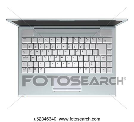 "Laptop against a white background, computer illustration. " View Large Illustration Clipart - "Laptop against a white background, computer illustration. ". Fotosearch