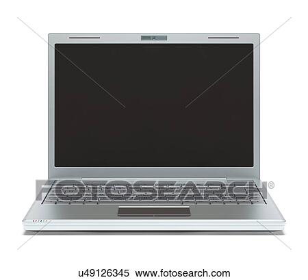Stock Illustration - "Laptop against a white background, computer illustration. ". Fotosearch