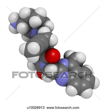 "Linagliptin diabetes drug molecule (dipeptidyl peptidase 4 or DPP4 inhibitor). Atoms are represented as spheres with conventional colour coding: hydrogen (white), carbon (grey), oxygen (red), nitrogen (blue). " View Large Illustration Drawing - "Linagliptin diabetes drug molecule (dipeptidyl peptidase 4 or DPP4 inhibitor). Atoms are represented as spheres with conventional colour coding: hydrogen (white), carbon (grey), oxygen (red), nitrogen (blue). ". Fotosearch