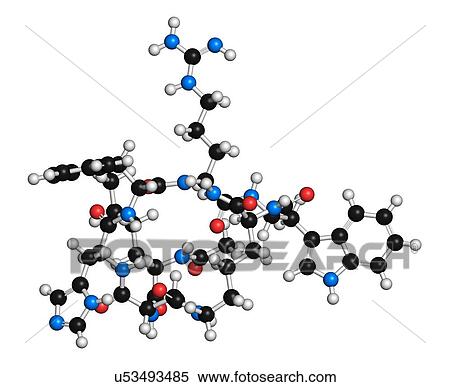 "Melanotan II synthetic tanning drug molecule. Not approved as drug. Atoms are represented as spheres with conventional colour coding: hydrogen (white), carbon (black), oxygen (red), nitrogen (blue). " View Large Illustration Stock Illustration - "Melanotan II synthetic tanning drug molecule. Not approved as drug. Atoms are represented as spheres with conventional colour coding: hydrogen (white), carbon (black), oxygen (red), nitrogen (blue). ". Fotosearch