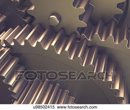 "Metal gears, computer illustration. " View Large Illustration Stock Illustration - "Metal gears, computer illustration. ". Fotosearch