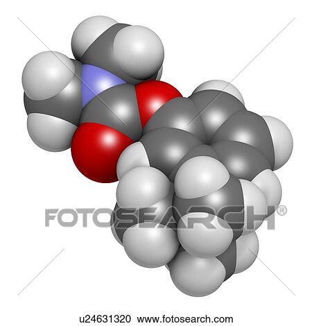"Neostigmine drug molecule. Atoms are represented as spheres with conventional colour coding: hydrogen (white), carbon (grey), oxygen (red), nitrogen (blue). " View Large Illustration Clipart - "Neostigmine drug molecule. Atoms are represented as spheres with conventional colour coding: hydrogen (white), carbon (grey), oxygen (red), nitrogen (blue). ". Fotosearch