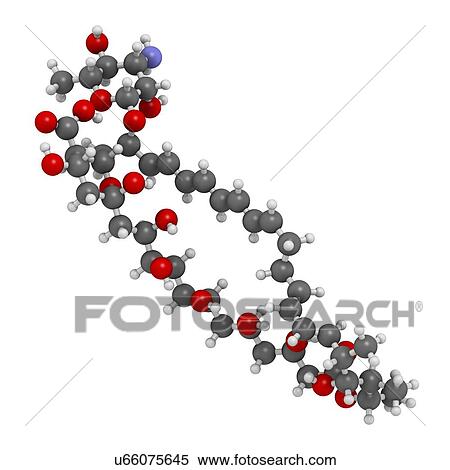 "Nystatin antifungal drug molecule. Used in treatment of Candida infections. Atoms are represented as spheres with conventional colour coding: hydrogen (white), carbon (grey), oxygen (red), nitrogen (blue). " View Large Illustration Stock Illustration - "Nystatin antifungal drug molecule. Used in treatment of Candida infections. Atoms are represented as spheres with conventional colour coding: hydrogen (white), carbon (grey), oxygen (red), nitrogen (blue). ". Fotosearch